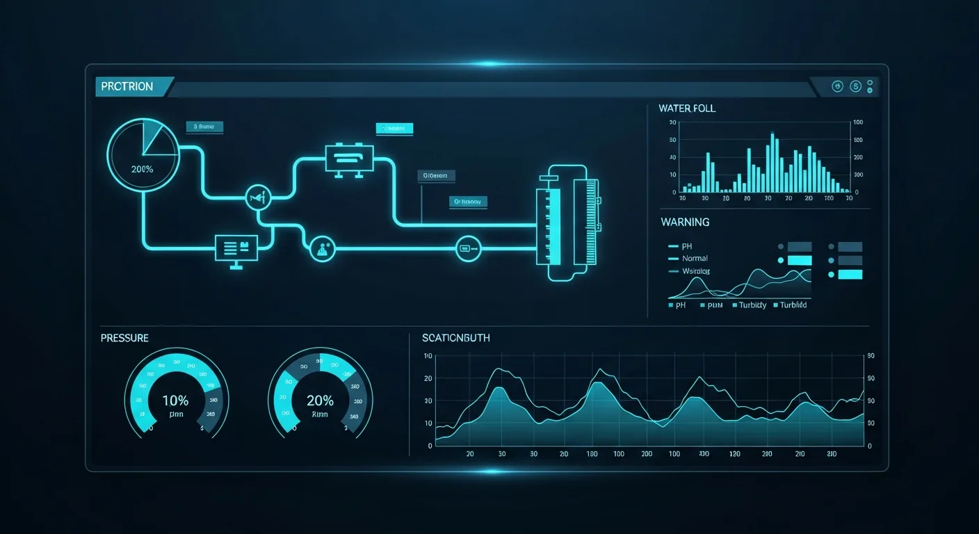 DCS/PLC monitoring user-interface mockup for the CDOF system showing full automation
