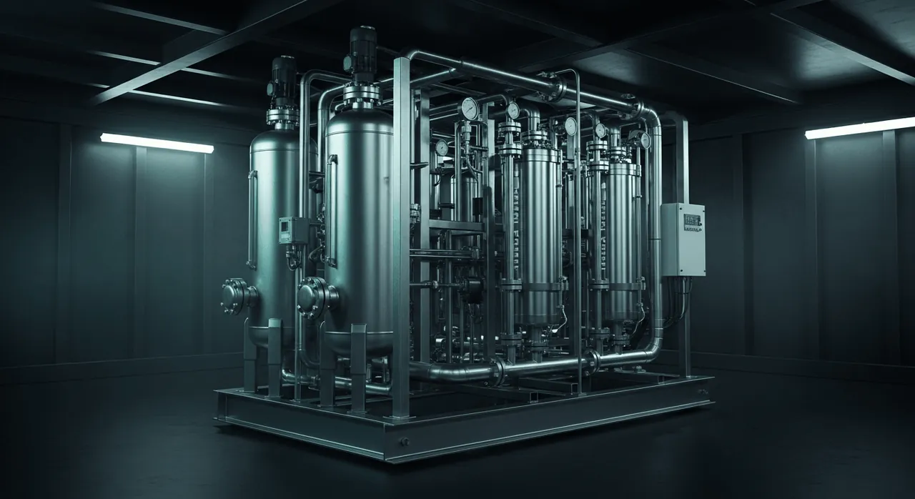 KELIER CDFU Cyclonic Dissolved-Gas Flotation Unit installed at an oilfield produced water treatment facility